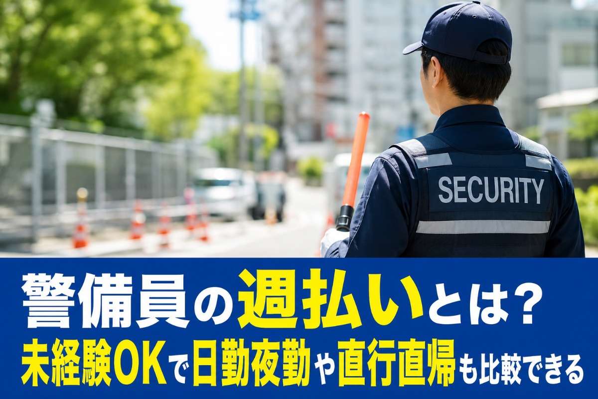警備員の週払いとは？未経験OKで日勤夜勤や直行直帰も比較できる